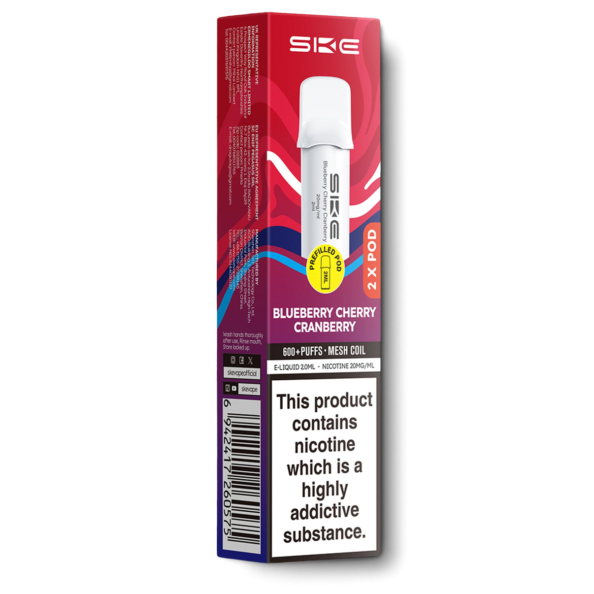 SKE 600 Pro Pods Blueberry Cherry Cranberry