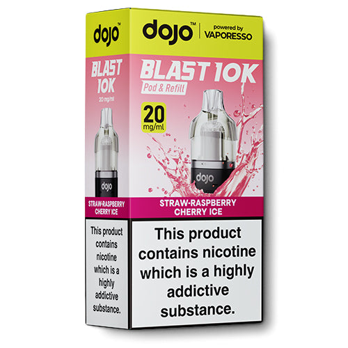 Dojo Blast 10k Straw-Raspberry Cherry Ice Pod & Refill