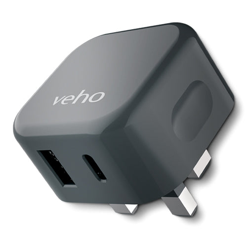 Veho 3 Pin Dual Port Plug Adapter